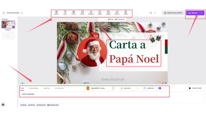 hacer una carta a papa noel con vidnoz paso 3