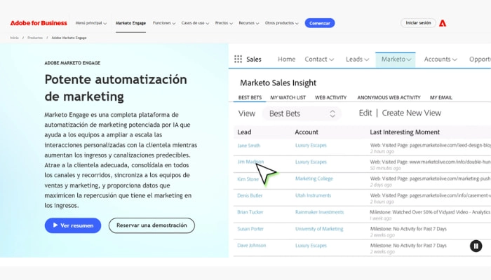 herramienta de crm con inteligencia artificial Adobe Marketo