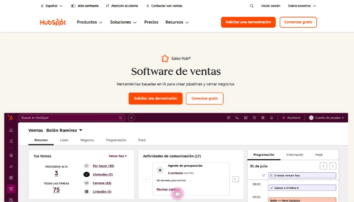 herramienta de ia crm HubSpot Sales Hub