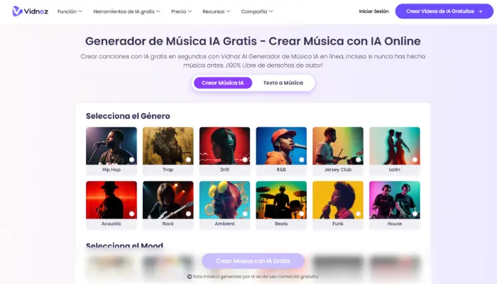 ia generar musica vidnoz