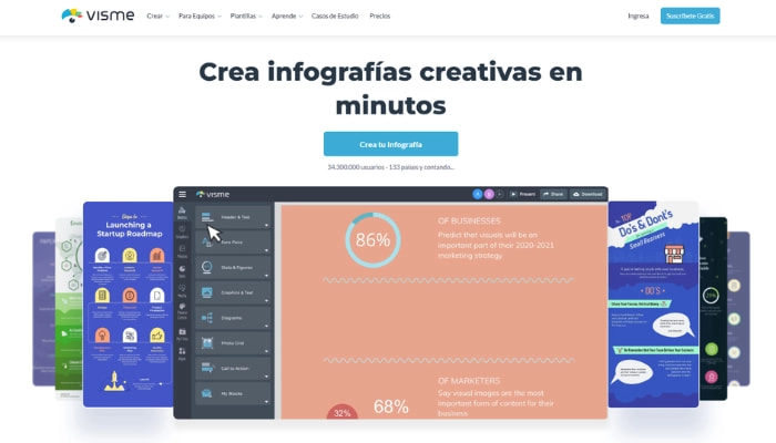 ia para crear infografias gratis visme
