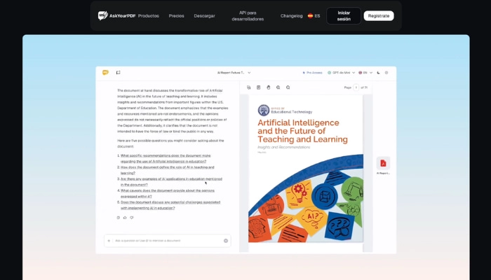 ia para responder preguntas ask your pdf