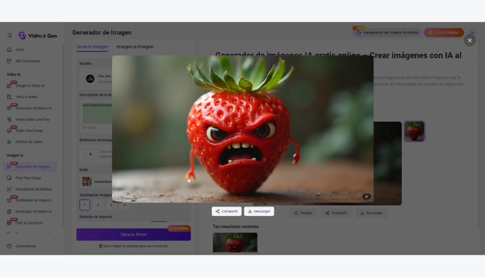 imagen de frutas con caras creada por vidnoz