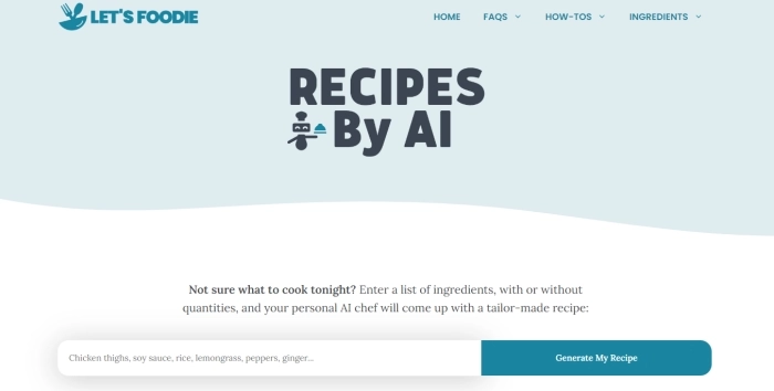  Let´s Foodie - generador de recetas IA