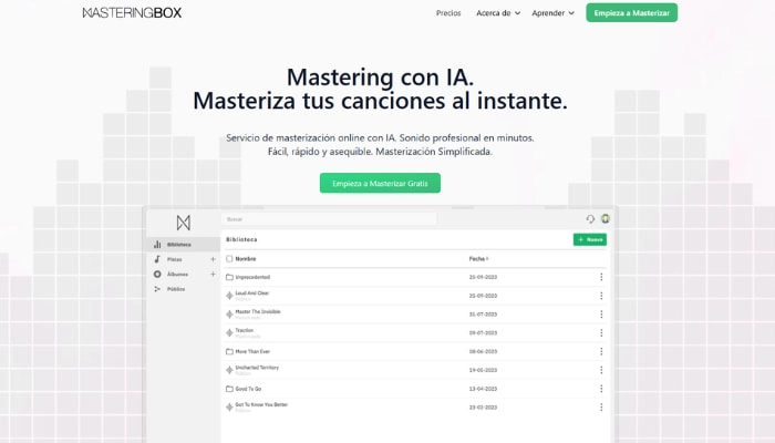 masterizar con ia de masteringbox