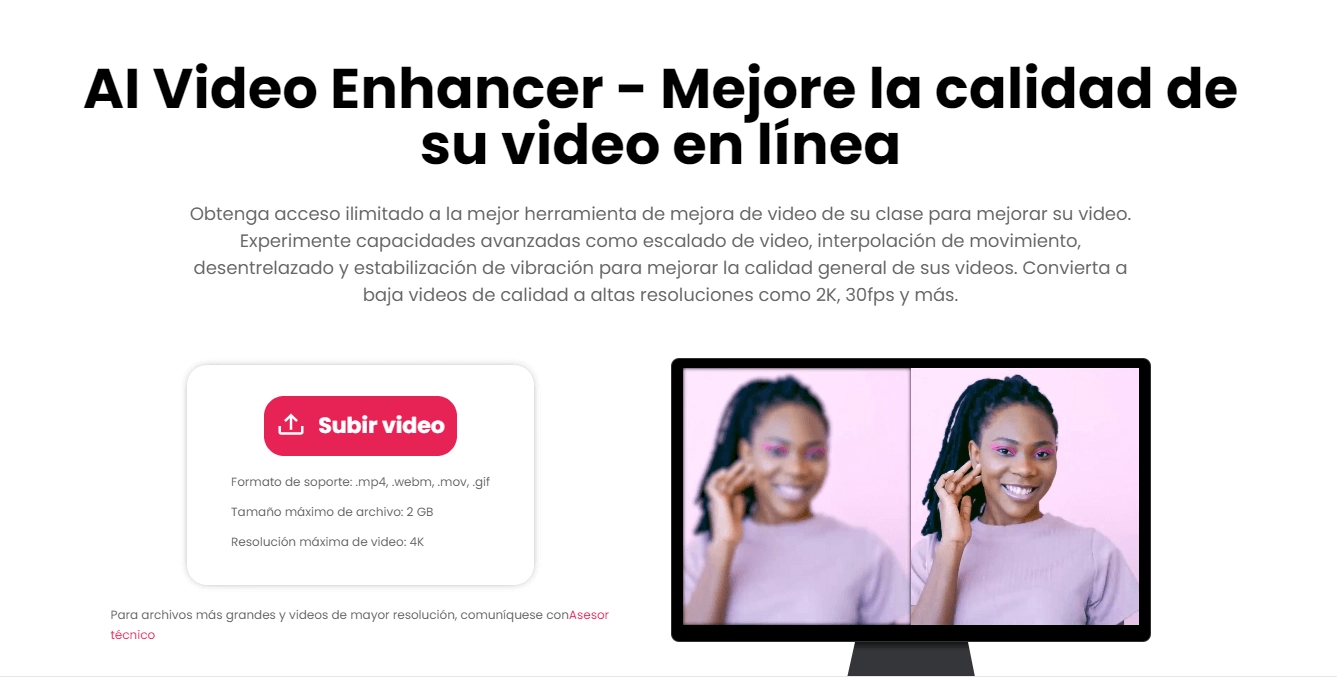 Mejorar calidad de video con Cutoutpro