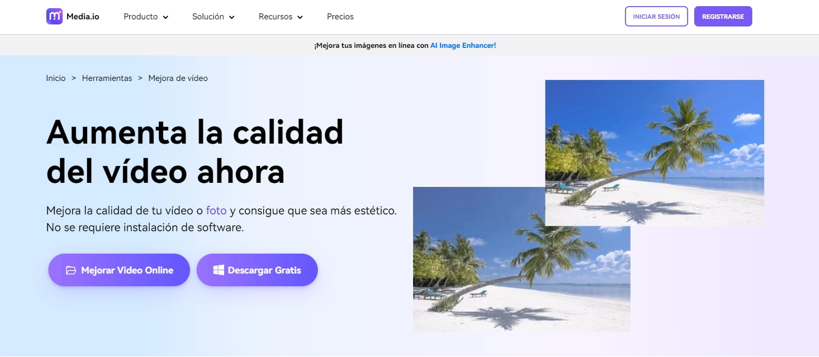 Mejorar calidad de video con Mediaio