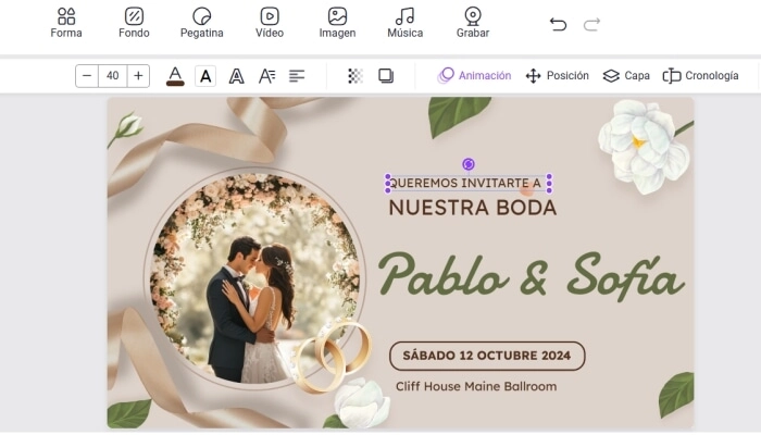 Cómo hacer invitaciones de boda con Vidnoz Paso 3