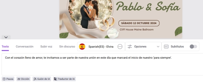 Cómo hacer invitaciones de boda con Vidnoz Paso 5