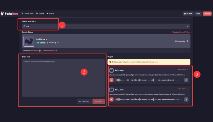 pasos de imitar la voz de ibai en fakeyou