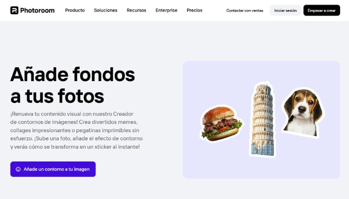 poner contorno a una imagen con Photoroom