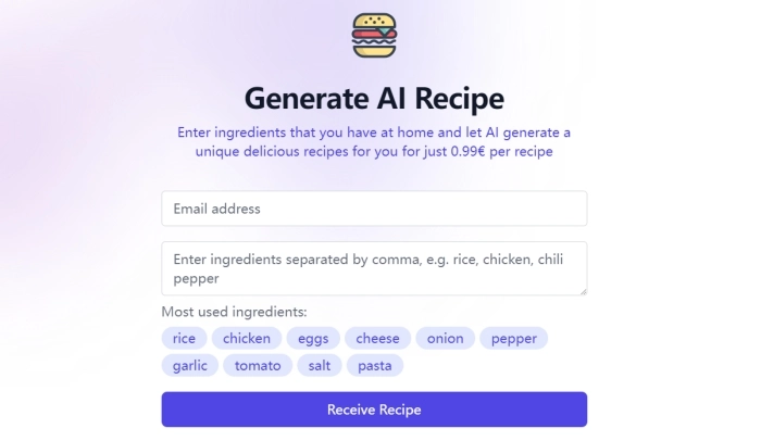 Recipes Lionix - generador de recetas IA