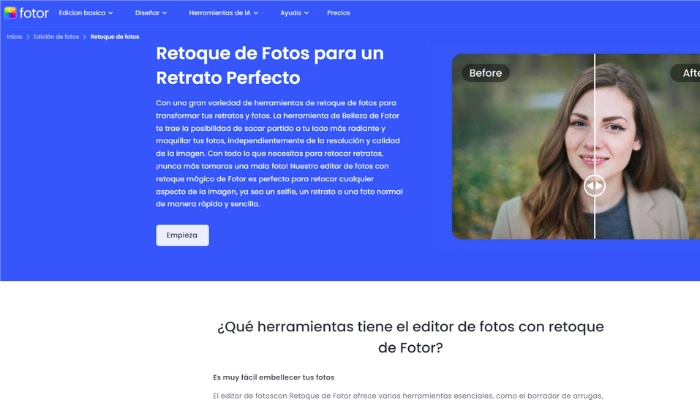 Retoque de fotos para un retrato perfecto con Fotor