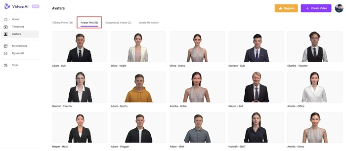 select-from-vidnoz-ai-avatars-pro-1