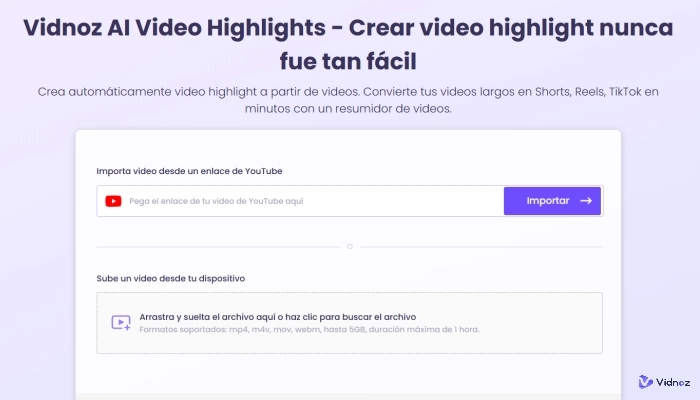 spot publicitario vidnoz video hightlight