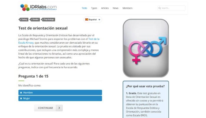test de orientación sexual de idrlabs