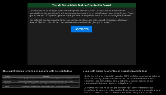 test de orientación sexualidad de arealme