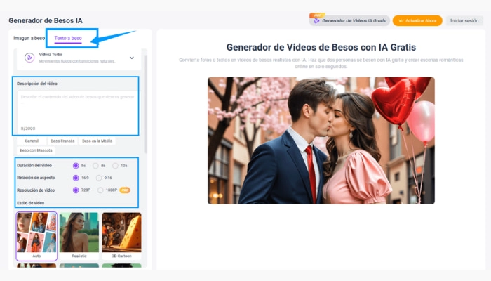 Texto a beso con novio falso