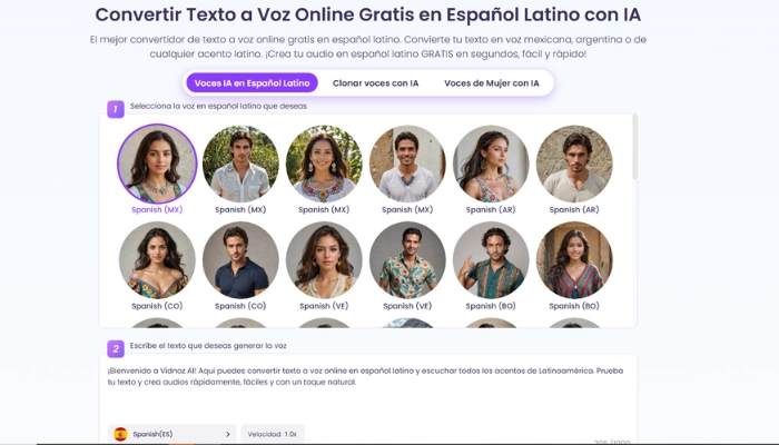 texto a voz espanol latino ia