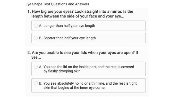 tipos de formas de ojos test