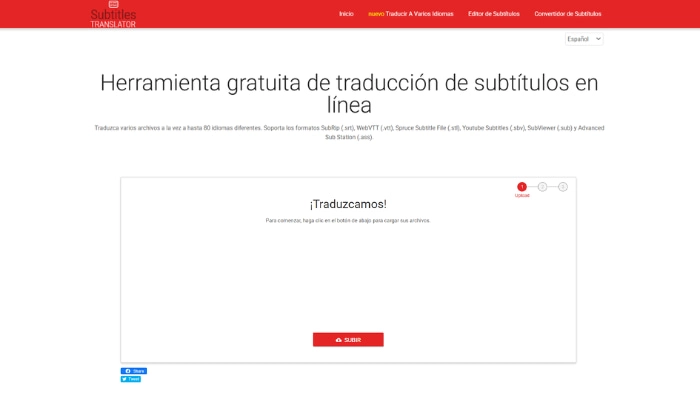 traducir archivo srt con Subtitles TRANSLATOR