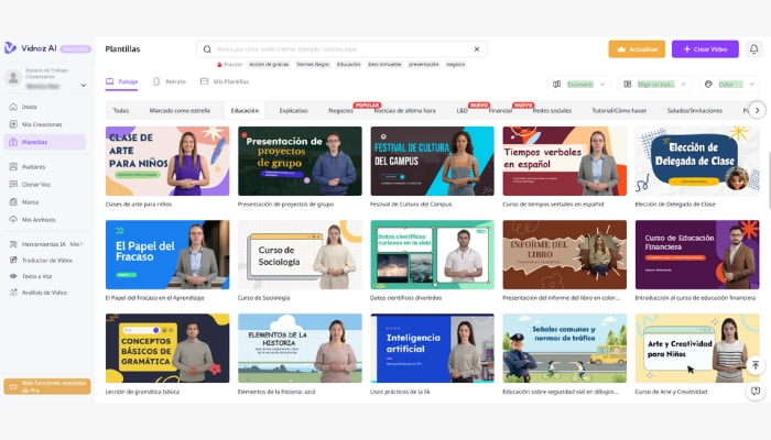 usa Vidnoz AI para las evaluaciones formativas