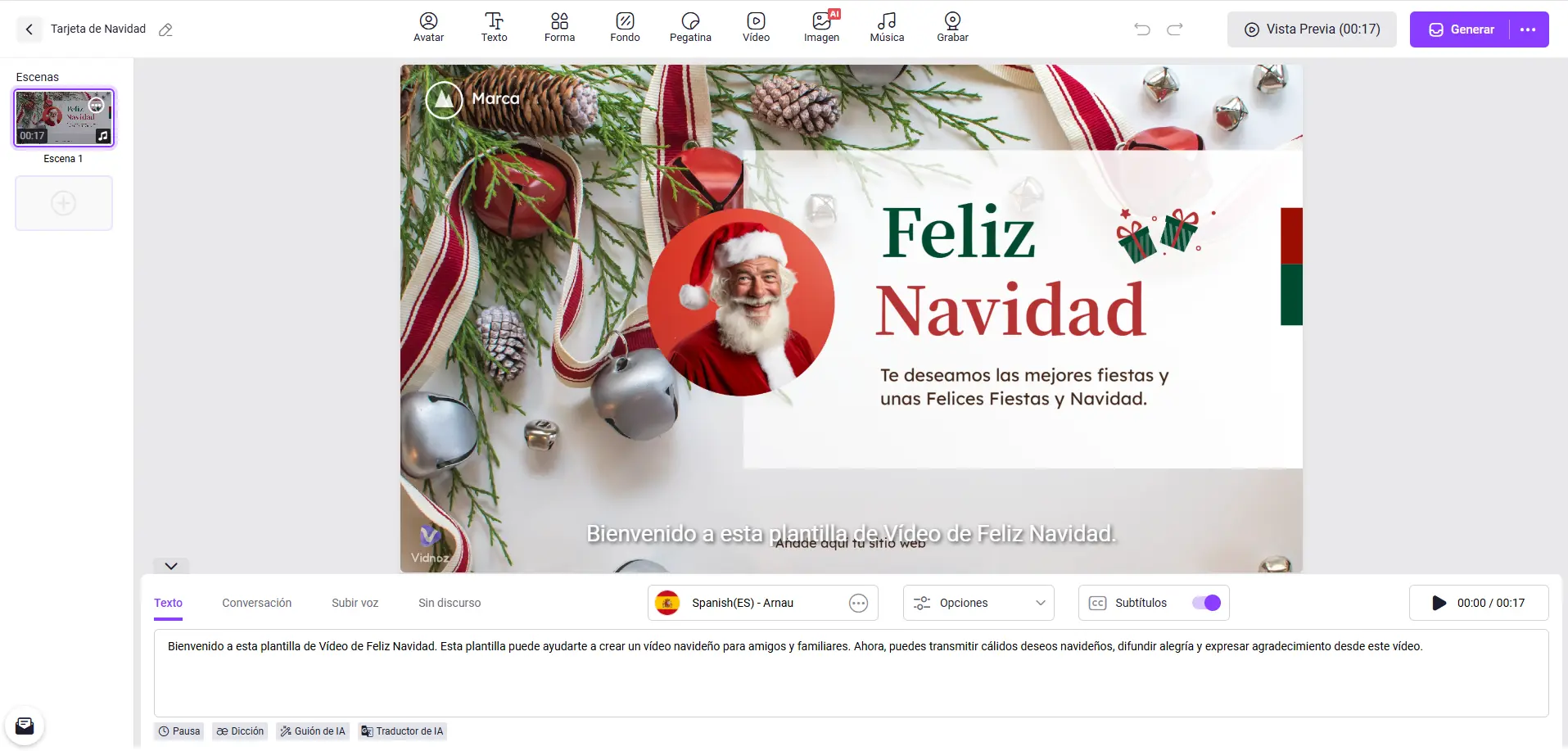 video para felicitar navidad vidnoz