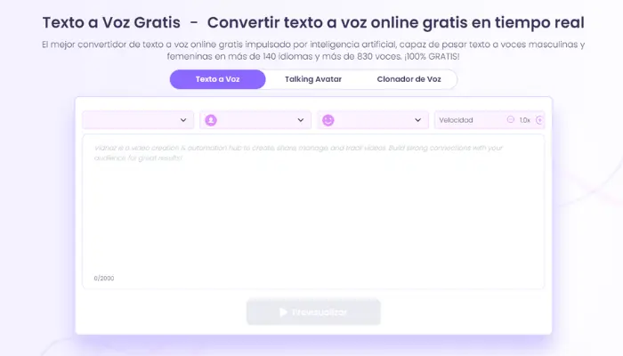 vidnoz IA de texto a voz