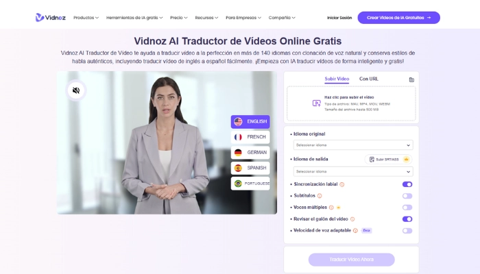 vidnoz traductor de video en catalan con ia