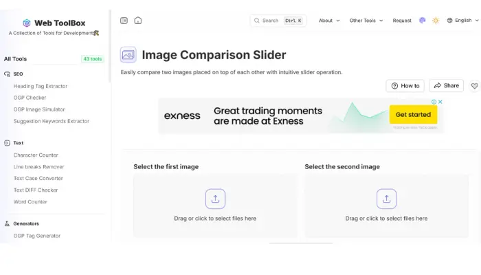 web toolbox comparar foto ia