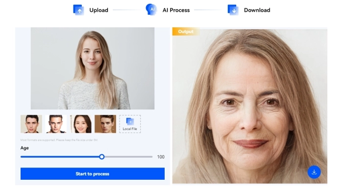Wondershare AIlab - página para envejecer rostros online gratis