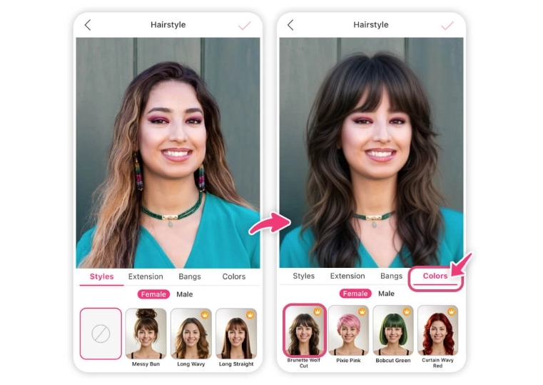 YouCam Makeup para Filtro de Corte Lobo