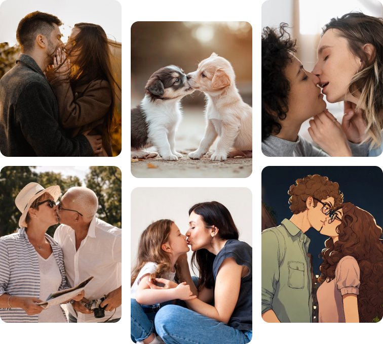 Generador de Videos de Beso IA Gratis para Cualquier Escenario