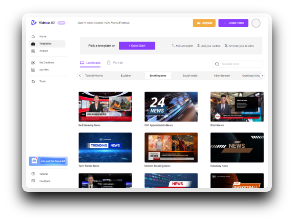 Cómo Crear Vídeos de Noticias con IA Gratis - Paso 1