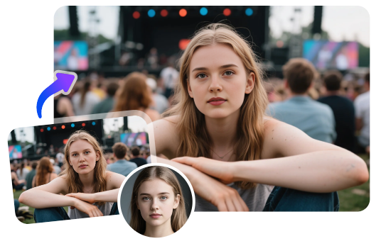 explore varios looks con free face swap ia
