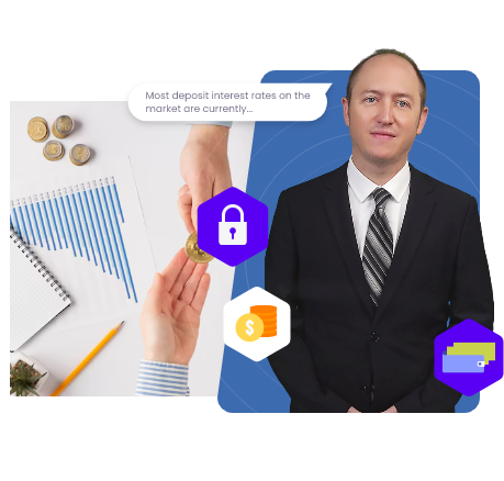 Avatar interactivo IA que responde preguntas bancarias